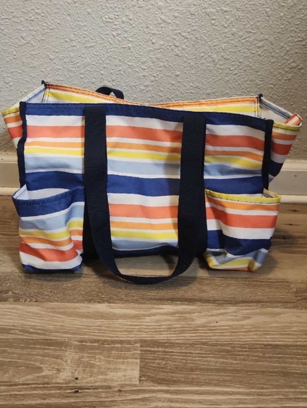Thirty-one Striped Canvas Tote Beach And Reusable Bag, EUC, Retired - Picture 2 of 4